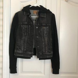 American Eagle Sweatshirt Denim Jacket